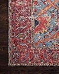 Loren Blue and Red Area Rug 5' x 7'6