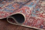 Loren Blue and Red Area Rug 5' x 7'6