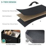 Stylish 8-Drawer Fabric Dresser in Black Ash