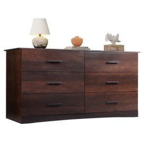 Wood Dresser with 6 Drawers – Modern Storage Solution