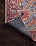 Loren Blue and Red Area Rug 5' x 7'6
