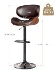 Modern Adjustable Brown Bar Stools – Set of 4