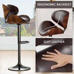 Modern Adjustable Brown Bar Stools – Set of 4