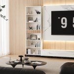 72" Tall 7-Tier Bookshelf with Drawer, White