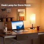 Set of 2 Bedside Table Lamps with USB Port