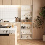 72" Tall 7-Tier Bookshelf with Drawer, White