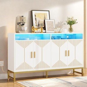 Modern 55" Sideboard Buffet Cabinet with LED Light