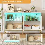 Modern 55" Sideboard Buffet Cabinet with LED Light