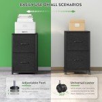 Raybee 2-Drawer Fabric Filing Cabinet, Black