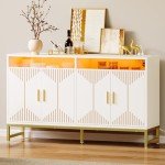Modern 55" Sideboard Buffet Cabinet with LED Light