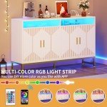 Modern 55" Sideboard Buffet Cabinet with LED Light