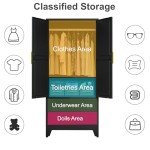 Metal Wardrobe Closet with 2 Drawers and Shelves
