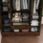 4-Door Wardrobe Closet with Shelves and Drawers