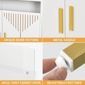 Modern 55" Sideboard Buffet Cabinet with LED Light