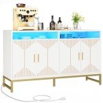Modern 55" Sideboard Buffet Cabinet with LED Light