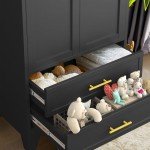 Metal Wardrobe Closet with 2 Drawers and Shelves