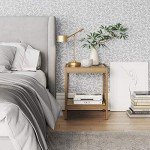 Nathan James Hayes Solid Wood Nightstand with Glass Top
