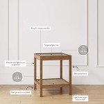 Nathan James Hayes Solid Wood Nightstand with Glass Top