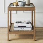 Nathan James Hayes Solid Wood Nightstand with Glass Top