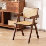 Set of 2 Modern Rattan Accent Chairs