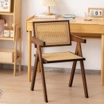 Set of 2 Modern Rattan Accent Chairs