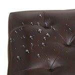 Joveco 24-Inch Brown Leather Storage Ottoman Bench