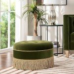 Yolanda 24" Round Upholstered Accent Ottoman