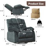 Swivel Rocker Recliner Chair with Massage & Heat