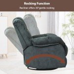 Swivel Rocker Recliner Chair with Massage & Heat