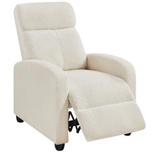 Ivory Fabric Adjustable Recliner Sofa Chair