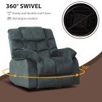 Swivel Rocker Recliner Chair with Massage & Heat
