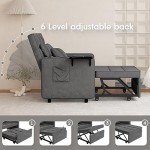 Versatile Dark Grey Sofa Bed with USB Ports