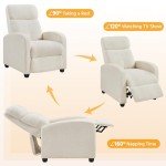 Ivory Fabric Adjustable Recliner Sofa Chair