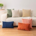 Set of 2 Boho Striped Throw Pillow Covers