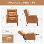 Light Brown Faux Leather Pushback Recliner Chair