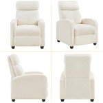 Ivory Fabric Adjustable Recliner Sofa Chair