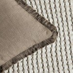 Set of 2 Boho Linen Fringe Throw Pillow Covers