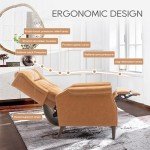 Light Brown Faux Leather Pushback Recliner Chair