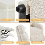 Ivory Fabric Adjustable Recliner Sofa Chair