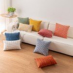 Set of 2 Boho Striped Throw Pillow Covers