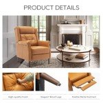 Light Brown Faux Leather Pushback Recliner Chair