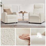 Ivory Fabric Adjustable Recliner Sofa Chair
