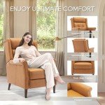 Light Brown Faux Leather Pushback Recliner Chair