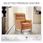 Light Brown Faux Leather Pushback Recliner Chair