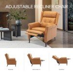 Light Brown Faux Leather Pushback Recliner Chair