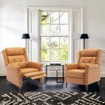Light Brown Faux Leather Pushback Recliner Chair