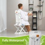 Electric Lift Shower Chair with Swivel and Non-Slip