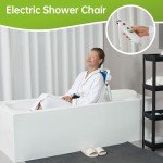 Electric Lift Shower Chair with Swivel and Non-Slip
