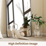 BEAUTYPEAK Black Full Length Floor Mirror, 56"x21