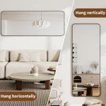 BEAUTYPEAK Black Full Length Floor Mirror, 56"x21